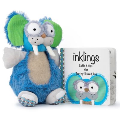 Inklings Baby Toddler Plush Toy with Board Book Set Gus The Toothy Tusked Rus
