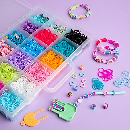 16800+ Loom Rubber Bands Bracelet Kit in 35 Colors, 600 S-clips, 300 Beads,  30 Charms,10 Zipper Hooks and More Accessories for DIY Rubber Bands