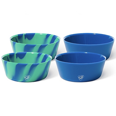 Silipint Silicone 18oz Squeeze-A-Bowl Set of 4: 2 Deep Pool & 2 Headwaters