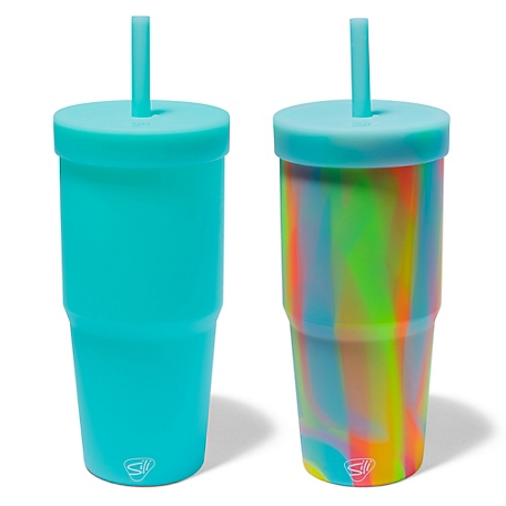 Silipint Silicone 32oz Straw Tumblers 2 Pack