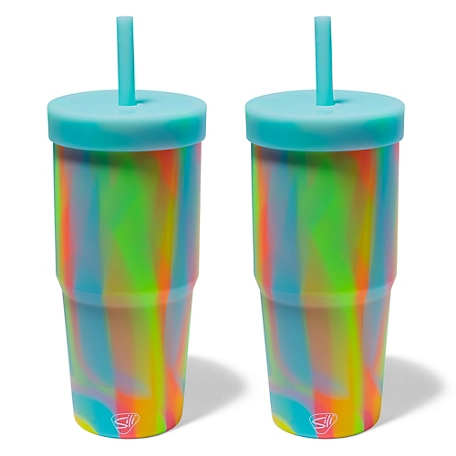 Silipint Silicone 32oz Straw Tumblers 2 Pack