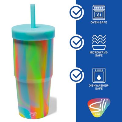 Image showing  Silicone 32oz Straw Tumblers 2 Pack