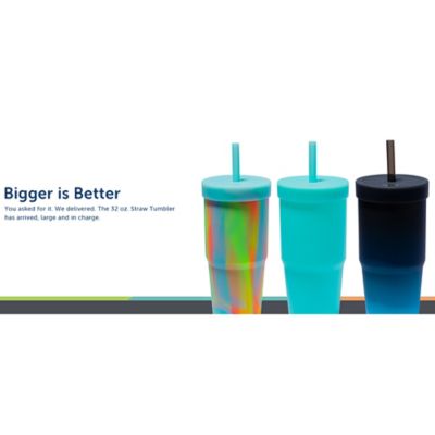 Image showing  Silicone 32oz Straw Tumblers 2 Pack