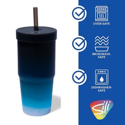 Image showing  Silicone 32oz Straw Tumblers 2 Pack