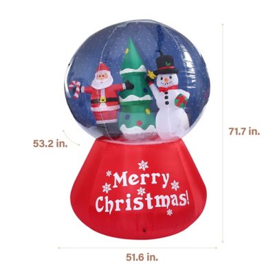 Image showing  6 ft. Pre-Lit Santa and Snowman Snow Globe Inflatable Christmas Decoration