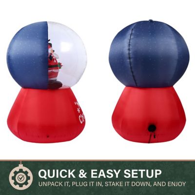 Image showing  6 ft. Pre-Lit Santa and Snowman Snow Globe Inflatable Christmas Decoration