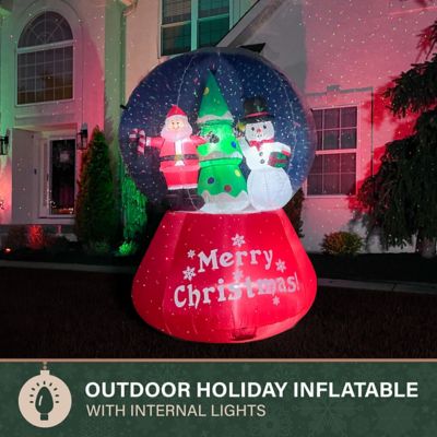 Image showing  6 ft. Pre-Lit Santa and Snowman Snow Globe Inflatable Christmas Decoration