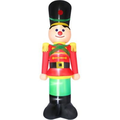 Fraser Hill Farm 12 ft. Pre-Lit Nutcracker Inflatable Christmas Decoration