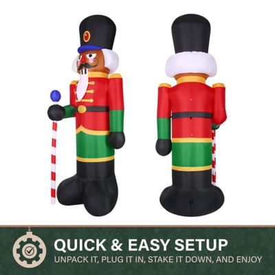 Image showing  10 ft. Pre-Lit African American Nutcracker Inflatable Christmas Decoration
