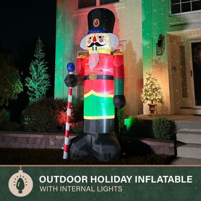 Image showing  10 ft. Pre-Lit African American Nutcracker Inflatable Christmas Decoration