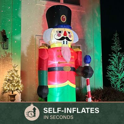 Image showing  10 ft. Pre-Lit African American Nutcracker Inflatable Christmas Decoration