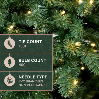 Image showing  7.5 ft. Pre-Lit Noel Pine Artificial Christmas Tree with Dual Multicolor & Warm White Color Changing 5mm LEDs