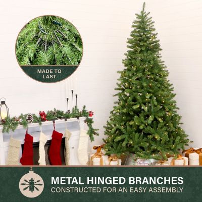 Image showing  7.5 ft. Pre-Lit Noel Pine Artificial Christmas Tree with Dual Multicolor & Warm White Color Changing 5mm LEDs