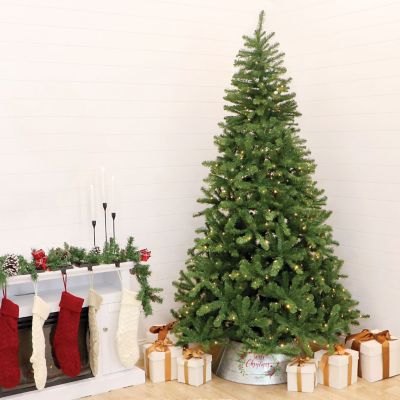 Image showing 6 th Fraser Hill Farm 7.5 ft. Pre-Lit Noel Pine Artificial Christmas Tree with Dual Multicolor & Warm White Color Changing 5mm LEDs