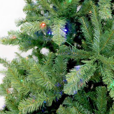 Image showing 9 th Fraser Hill Farm 7.5 ft. Pre-Lit Noel Pine Artificial Christmas Tree with Dual Multicolor & Warm White Color Changing 5mm LEDs