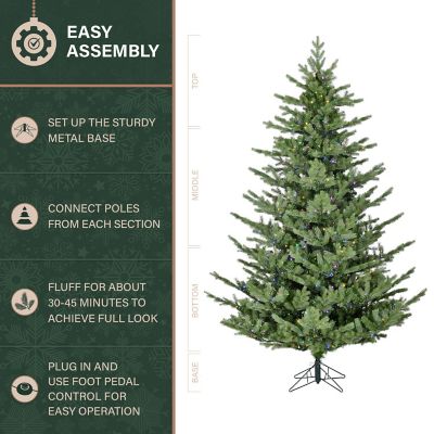 Image showing  7.5ft. Foxtail Pine Artificial Christmas Tree, Dual Multicolor & Warm White Fairy LED Lights & Remote Control
