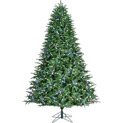 Fraser Hill Farm 7.5 ft. Jingle Pine Artificial Christmas Tree with Multicolor LED Lights and Remote Control