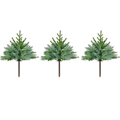 Fraser Hill Farm Prelit 18-in. Artificial Sidewalk Trees with Warm White LED Lights, Set of 3