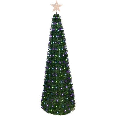Fraser Hill Farm4 ft. Indoor/Outdoor Prelit Pop Up Tree with Multicolor Fairy Lights and Star Topper