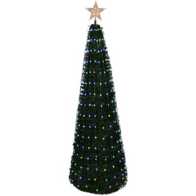 Fraser Hill Farm6 ft. Indoor/Outdoor Prelit Pop Up Tree with Multicolor Fairy Lights and Star Topper