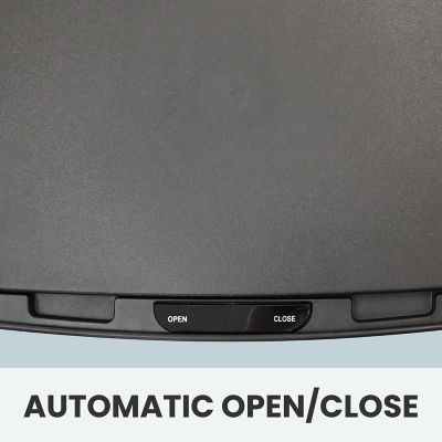 Image showing  13.2-Gallon (50-Liter) Hands-Free Metal Trash Can,Fingerprint-Resistant Black Stainless Steel