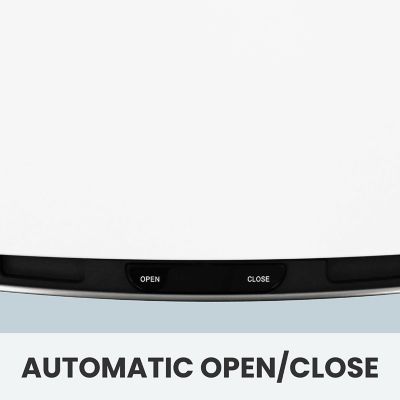 Image showing  13.2-Gallon (50-Liter) Hands-Free Metal Trash Can with Motion Sensor Lid in Fingerprint-Resistant White