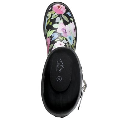 Image showing  Women's Floral Print Knee-High Waterproof Rubber Boots