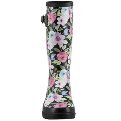 Image showing 5 th Blue Mountain Women's Floral Print Knee-High Waterproof Rubber Boots