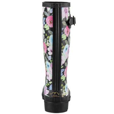 Image showing 5 th Blue Mountain Women's Floral Print Knee-High Waterproof Rubber Boots