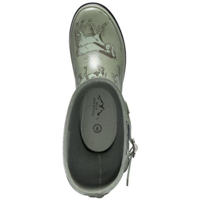 Image showing  Women's Farm Print Knee-High Waterproof Rubber Boots