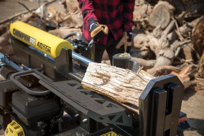 Image showing 6 th Champion Power Equipment 40-Ton Gas-Powered PRO Commercial Grade Horizontal/Vertical Full Beam Log Splitter, Auto Return