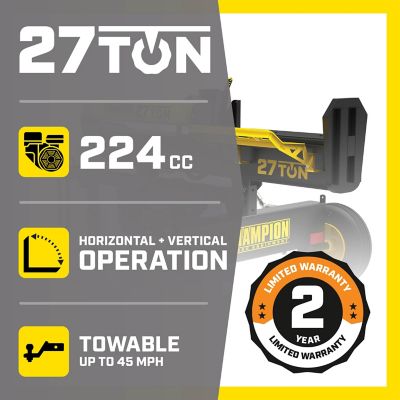 Image showing  27-Ton Gas-Powered Horizontal/Vertical Full Beam Log Splitter with Auto Return