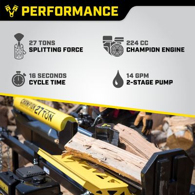 Image showing  27-Ton Gas-Powered Horizontal/Vertical Full Beam Log Splitter with Auto Return