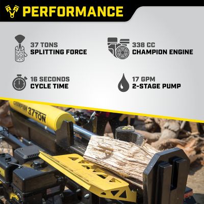 Image showing  37-Ton Gas-Powered Horizontal/Vertical Full Beam Log Splitter with Auto Return