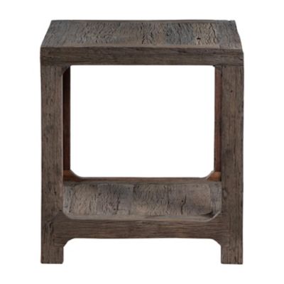 Image showing  Hickory Ridge End Table with Lower Shelf, Dark Brown/Black