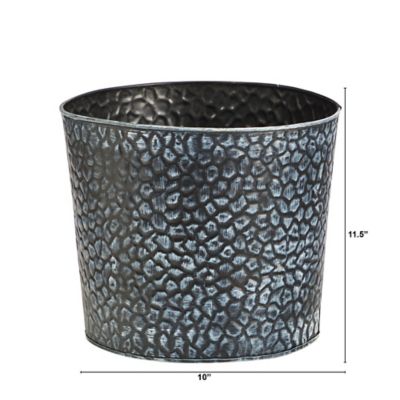 Image showing  11.5 in. Embossed Tin Bucket with Pebble Pattern