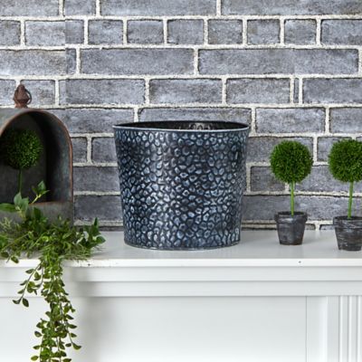 Image showing  11.5 in. Embossed Tin Bucket with Pebble Pattern