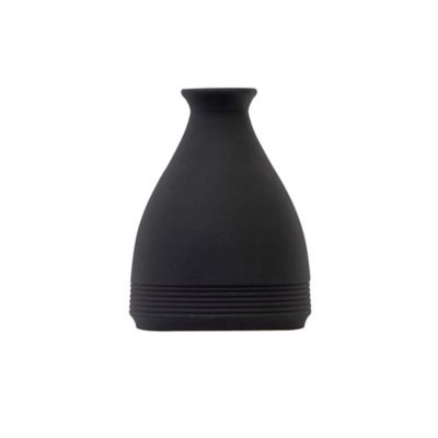 Nearly Natural 10 in. Cone Stone Vase Black Matte