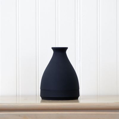 Image showing  10 in. Cone Stone Vase Black Matte