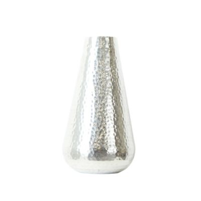 Nearly Natural 12 in. Aluminum Tear Drop Flower Vase