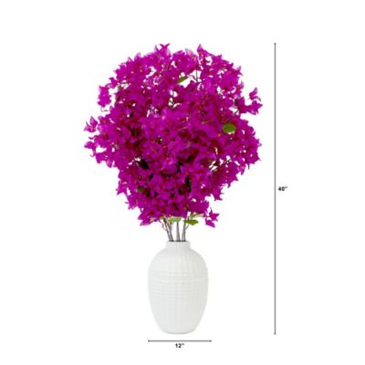 Image showing  40 in. Purple Artificial Bougainvillea Arrangement with Vase