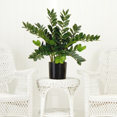 Image showing 6 th Nearly Natural 28 in. Artificial Zamioculcas Plant with Decorative Planter