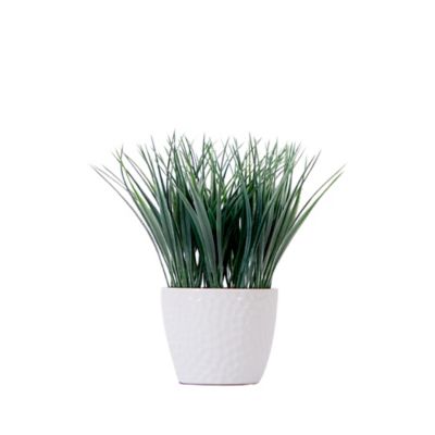 Nearly Natural 9 in. Artificial Grass Plant with Decorative Planter