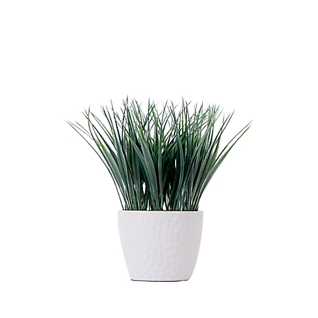 Nearly Natural 9 in. Artificial Grass Plant with Decorative Planter
