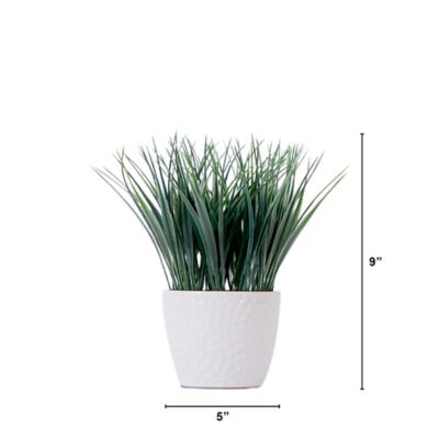 Image showing  9 in. Artificial Grass Plant with Decorative Planter