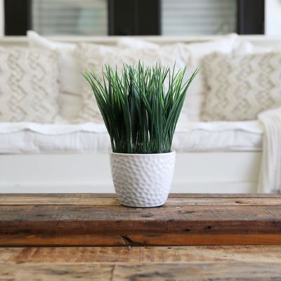 Image showing  9 in. Artificial Grass Plant with Decorative Planter