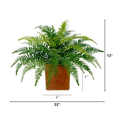 Image showing  22 in. Artificial Fern Plant in Decorative Planter