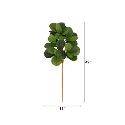 Image showing 1 th Nearly Natural 3.5 ft. Artificial Fiddle Leaf Fig Tree Set, 3 pc.