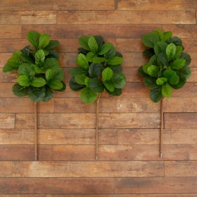 Image showing 2 th Nearly Natural 3.5 ft. Artificial Fiddle Leaf Fig Tree Set, 3 pc.