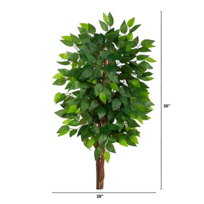Image showing  3 ft. Artificial Double Trunk Ficus Tree